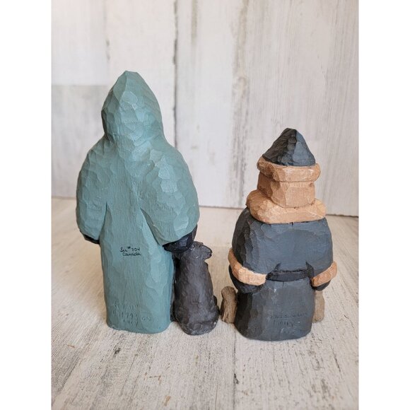 Lancy Smith folk art Santa Claus 710s lab St dog Xmas decor cat set - Picture 7 of 9